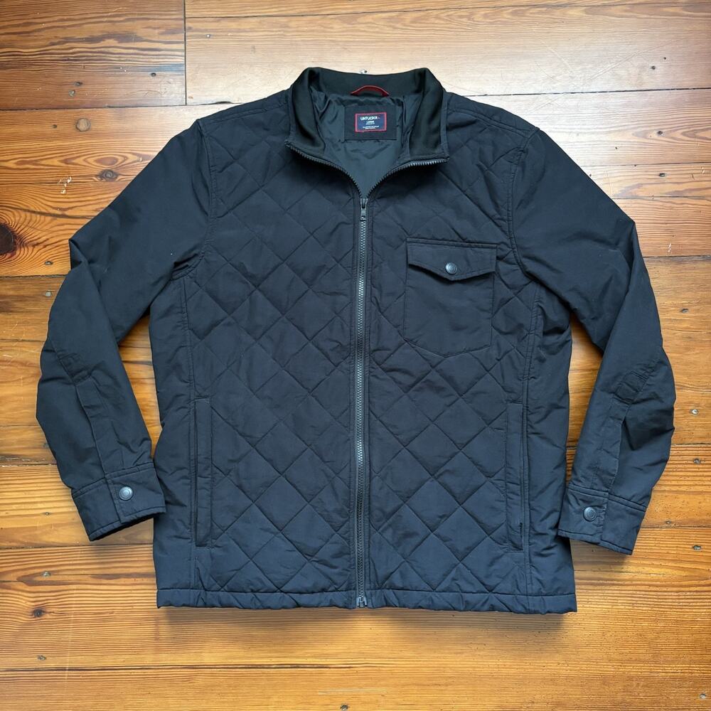 UNTUCKit Marty Quilted Jacket Men’s Size L Black Lightweight Casual Coat Zip Up
